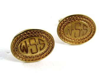 Anson Initial / Letters WSS or SSM 12K G.F. Goldtone Cufflinks 71014