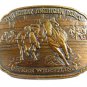 1988 Bronze Great American Rodeo Steer Wrestling Belt Buckle 10302013