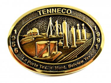 1956 - 1991 Tenneco La Porte Texas Belt Buckle by John Santana 82114