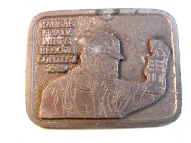 Kansas Small Mines Rescue Contest 1989 Belt Buckle