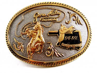 Gene Autrey Oklahoma 1841 - 1991 Belt Buckle No. 19 by Award Designs