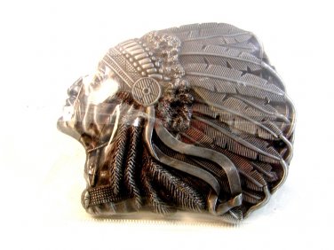 Old  Indian Chief  Profile Belt Buckle in Original Plastic Wrapping