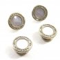 Deco Silvertone Mother of Pearl Snap Link Cufflinks By KUM-A-PART 101314