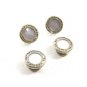 Deco Silvertone Mother of Pearl Snap Link Cufflinks By KUM-A-PART 101314