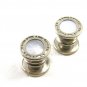 Deco Silvertone Mother of Pearl Snap Link Cufflinks By KUM-A-PART 101314