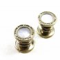 Deco Silvertone Mother of Pearl Snap Link Cufflinks By KUM-A-PART 101314