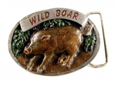 1986 Wild Boar Enameled Belt Buckle 51514 by C&J Inc