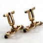 Goldtone & Red Deco Style Cufflinks by Hickok USA