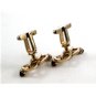 Goldtone & Red Deco Style Cufflinks by Hickok USA