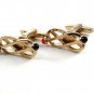Goldtone & Red Deco Style Cufflinks by Hickok USA
