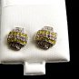 Yellow & Clear CZs Pierced Studs Earrings 12092013bd