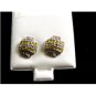 Yellow & Clear CZs Pierced Studs Earrings 12092013bd
