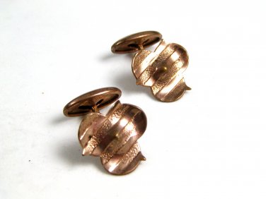 Edwardian / Victorian Goldtone Flower Cufflinks 22514