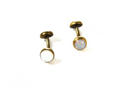 Small Goldtone Opalescent Cufflinks Unbranded 71615