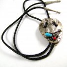 Southwest Western  Big Horn Sheep Coral Turquoise Bolo