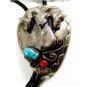 Southwest Western  Big Horn Sheep Coral Turquoise Bolo