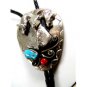Southwest Western Big Horn Sheep Coral Turquoise Bolo