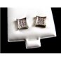 Silvertone 9 CZs Pierced Studs Earrings 12092013tp