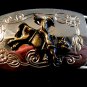 Bullrider belt buckle two tone