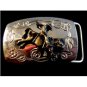 Bullrider belt buckle two tone