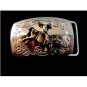 Bullrider belt buckle two tone