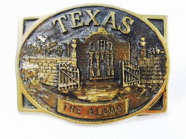 Texas Alamo Brass Belt Buckle By Heritage Mint Registered Collection 63015