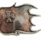 Gothic Crusader Silvertone Cross Claw Belt Buckle Unmarked 121614