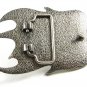 Gothic Crusader Silvertone Cross Claw Belt Buckle Unmarked 121614