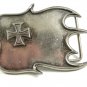 Gothic Crusader Silvertone Cross Claw Belt Buckle Unmarked 121614