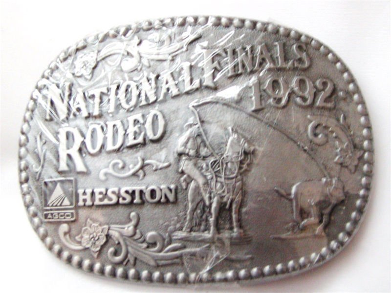 1992 National Finals Rodeo Cowboy Western Belt Buckle Mint