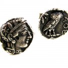 Athena & Owl Silvertone Cufflinks Patent No. 2920363 62414