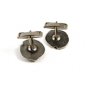 Athena & Owl Silvertone Cufflinks Patent No. 2920363 62414
