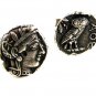 Athena & Owl Silvertone Cufflinks Patent No. 2920363 62414