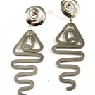 Silvertone Dangley Pierce Earrings 72414