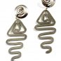 Silvertone Dangley Pierce Earrings 72414