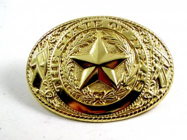 The State of Texas Goldtone Belt Buckle 2192014
