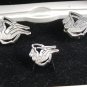 Gemini The Twins Silvertone Dressy Cufflinks & Tie Tac by Gemini II