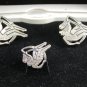 Gemini The Twins Silvertone Dressy Cufflinks & Tie Tac by Gemini II