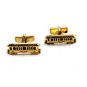 Goldtone Trolley Car Train Lake Dewey Cufflinks Not Signed