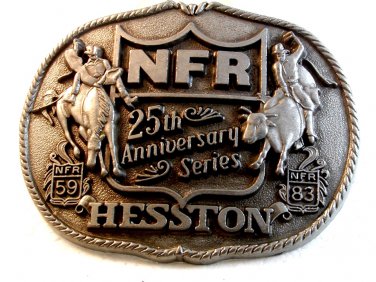 1983 Hesston National Finals Rodeo 25th Anniversary Belt Buckle