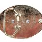 Western Silvertone Green Cowboy Riding Broncho Belt Buckle #102113o