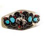 Handcrafted Cowboy Bronco Busting Coral Turquoise Belt Buckle USA