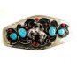 Handcrafted Cowboy Bronco Busting Coral Turquoise Belt Buckle USA