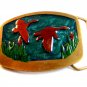 1977 Enameled Ducks in Flight Brass Belt Buckle by Indiana Metal Craft