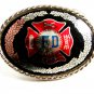 Enameled FD Fire Department Belt Buckle USA 2192014