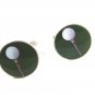 Golfers Golf Ball on Tee on Green Cufflinks Not Marked 8714