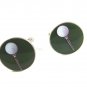 Golfers Golf Ball on Tee on Green Cufflinks Not Marked 8714