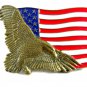 American Eagle & Flag Solid Brass Belt Buckle by Baron 62514