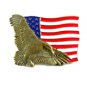 American Eagle & Flag Solid Brass Belt Buckle by Baron 62514
