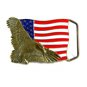 American Eagle & Flag Solid Brass Belt Buckle by Baron 62514
